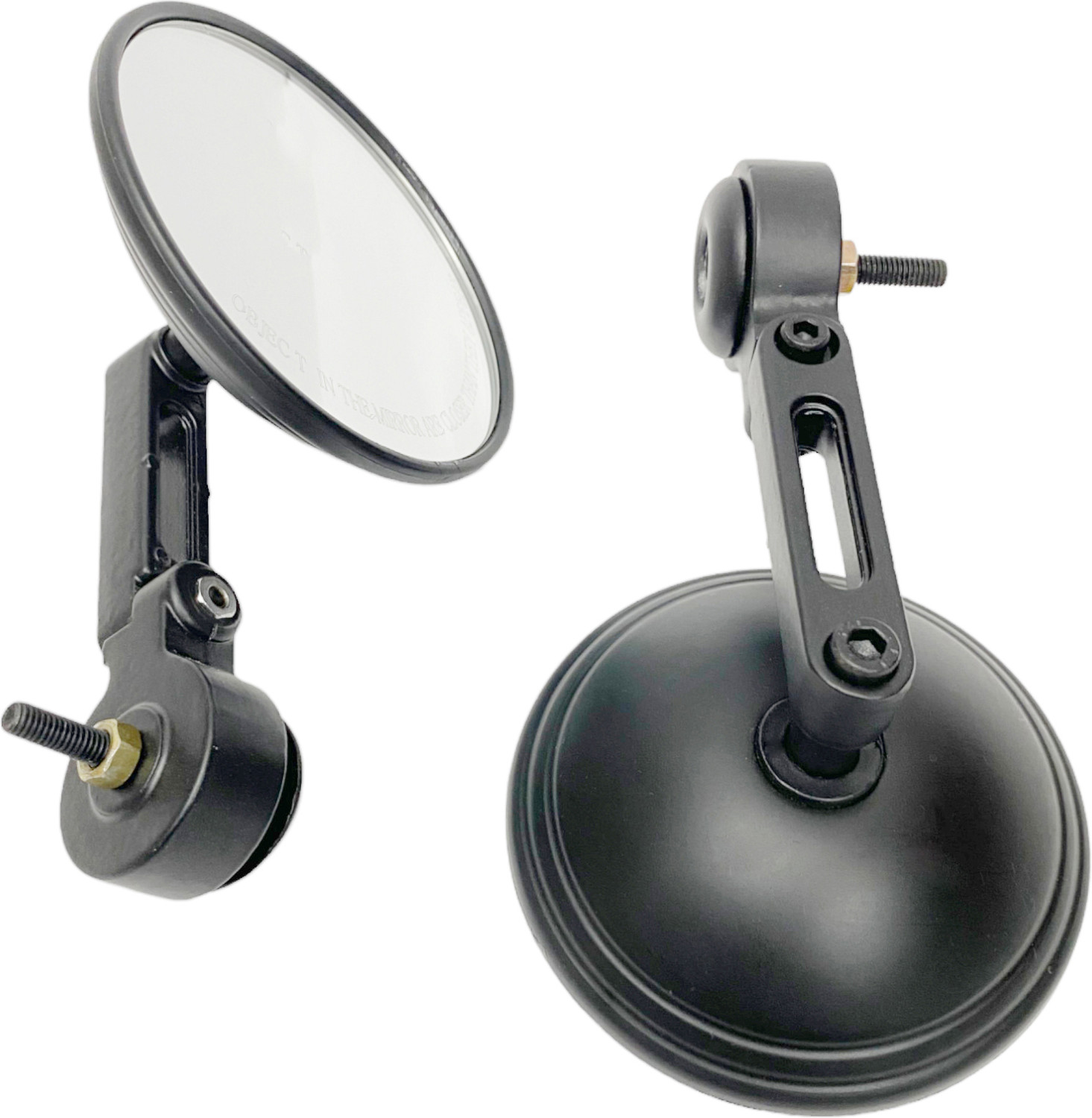 Image of OZANGO Bike Adjustable Rotatable Handle Side Round Mirror Black for Jawa 350 Bike Windshield