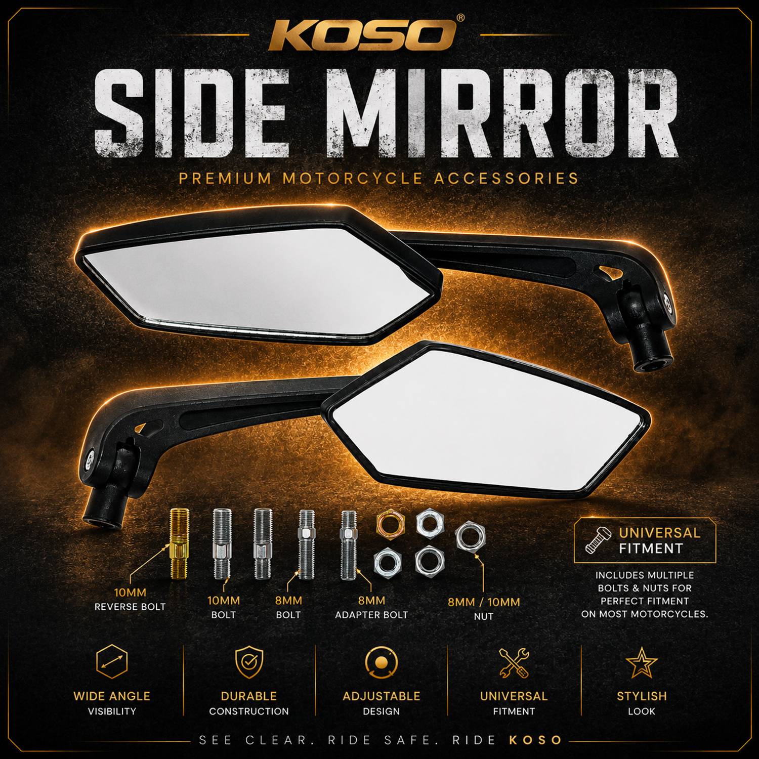 GEAR WINGS Manual Rear View Mirror - Image 4