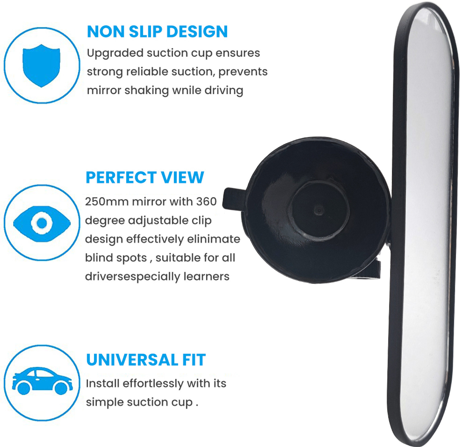 Image of PALAY Manual Vanity Mirror For Universal For Car Universal For Car (Center)