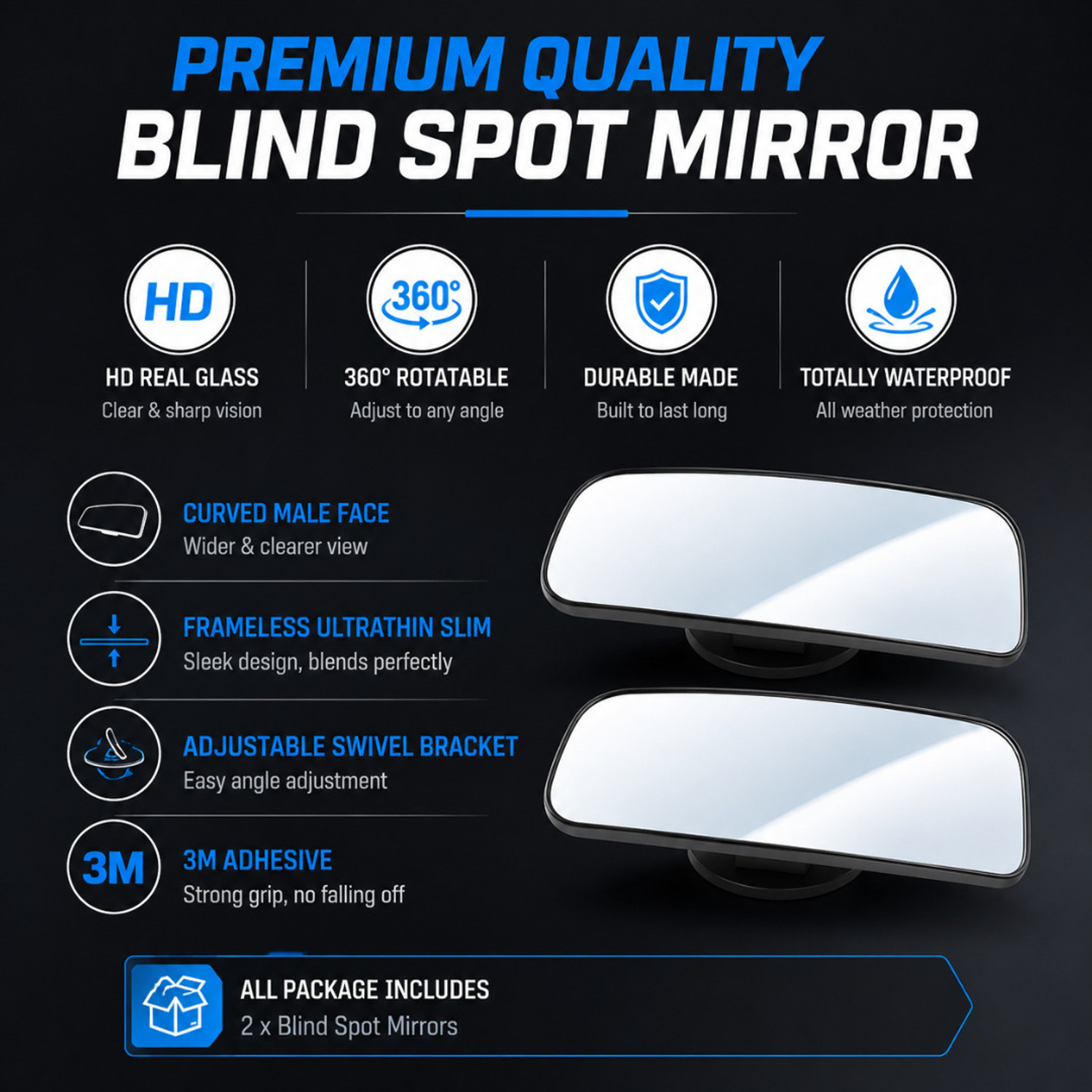 Image of hstory Manual Blind Spot Mirror For Universal For Car Universal For Car