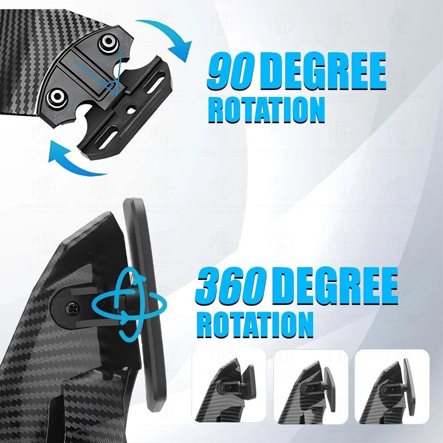 Image of Moto Genius Manual Rear View Mirror For Universal For Bike Universal For Bike