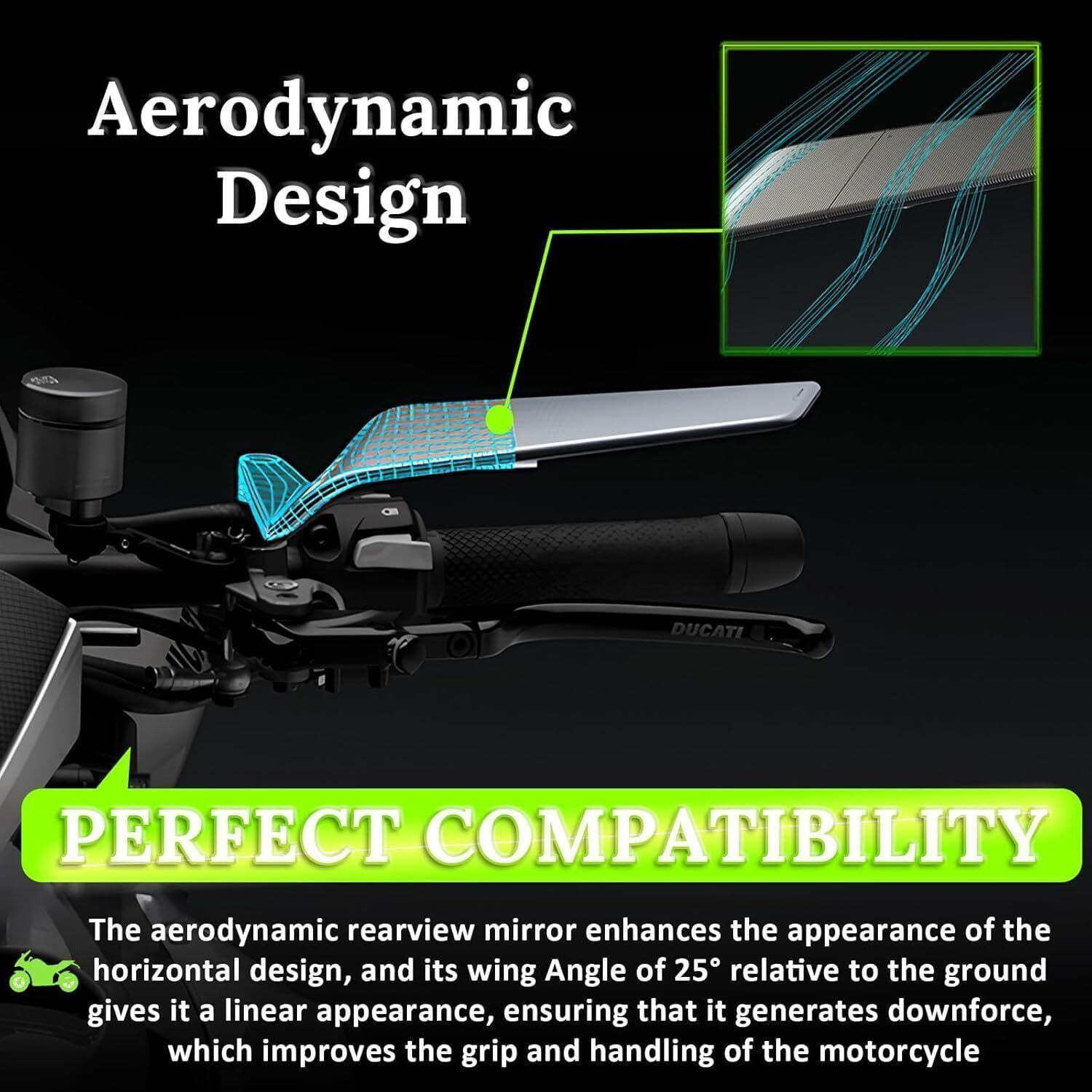 Image of SMOXY Manual Rear View Mirror For Yamaha, Honda, Suzuki, BMW, Universal For Bike Universal For Bike