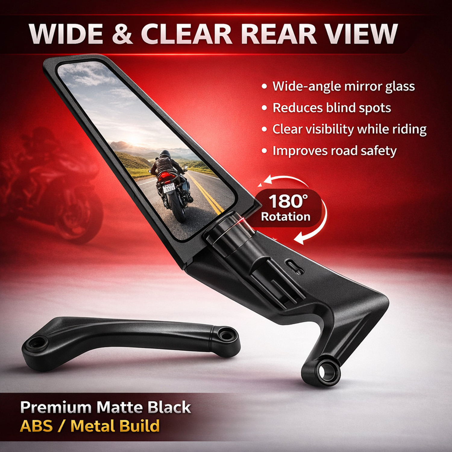 Image of FATHER AUTO Manual Dual Mirror For Bajaj, Hero, Honda, KTM, Royal Enfield, Suzuki Universal For Bike