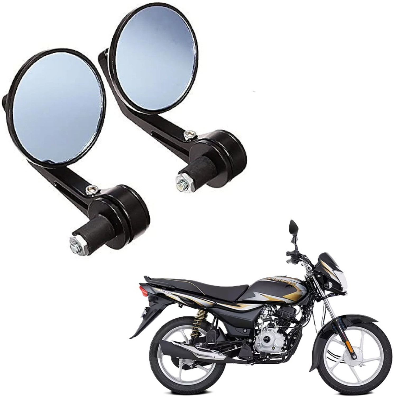 Image of JMA TRADING Manual Rear View Mirror For Bajaj Platina 100 DTS-i
