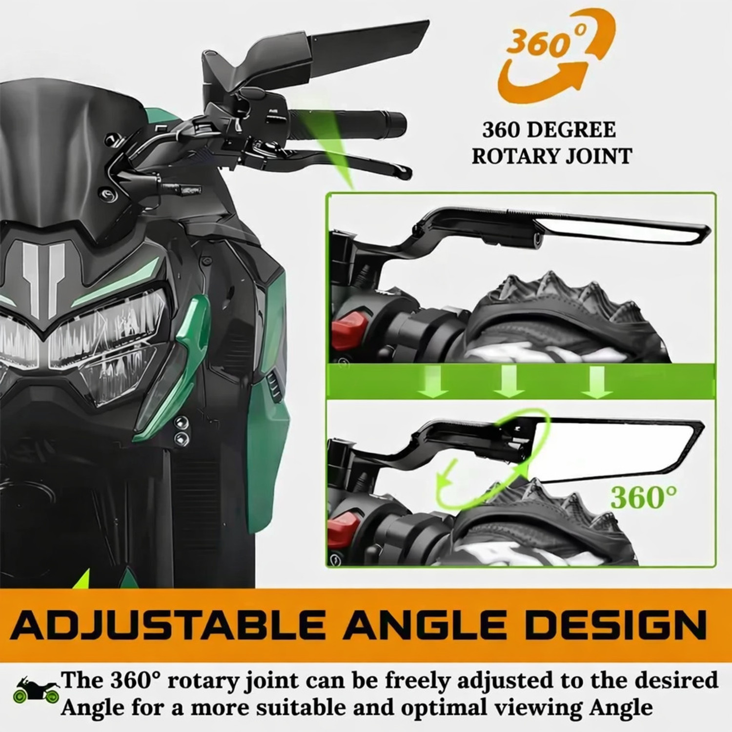 Image of FATHER AUTO Manual Dual Mirror For Bajaj, Hero, Honda, KTM, Royal Enfield, Suzuki Universal For Bike