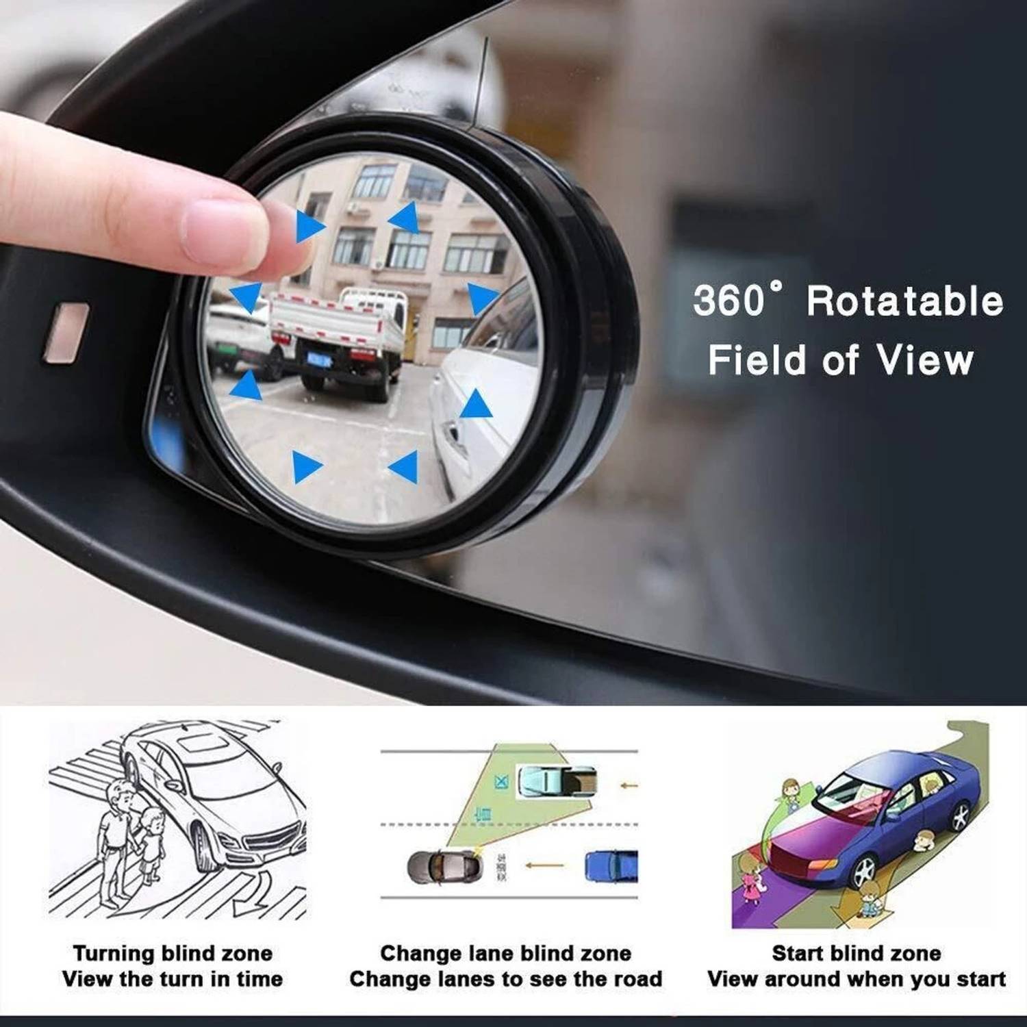 Abhedya Manual Blind Spot Mirror for Car and Bike - Image 2
