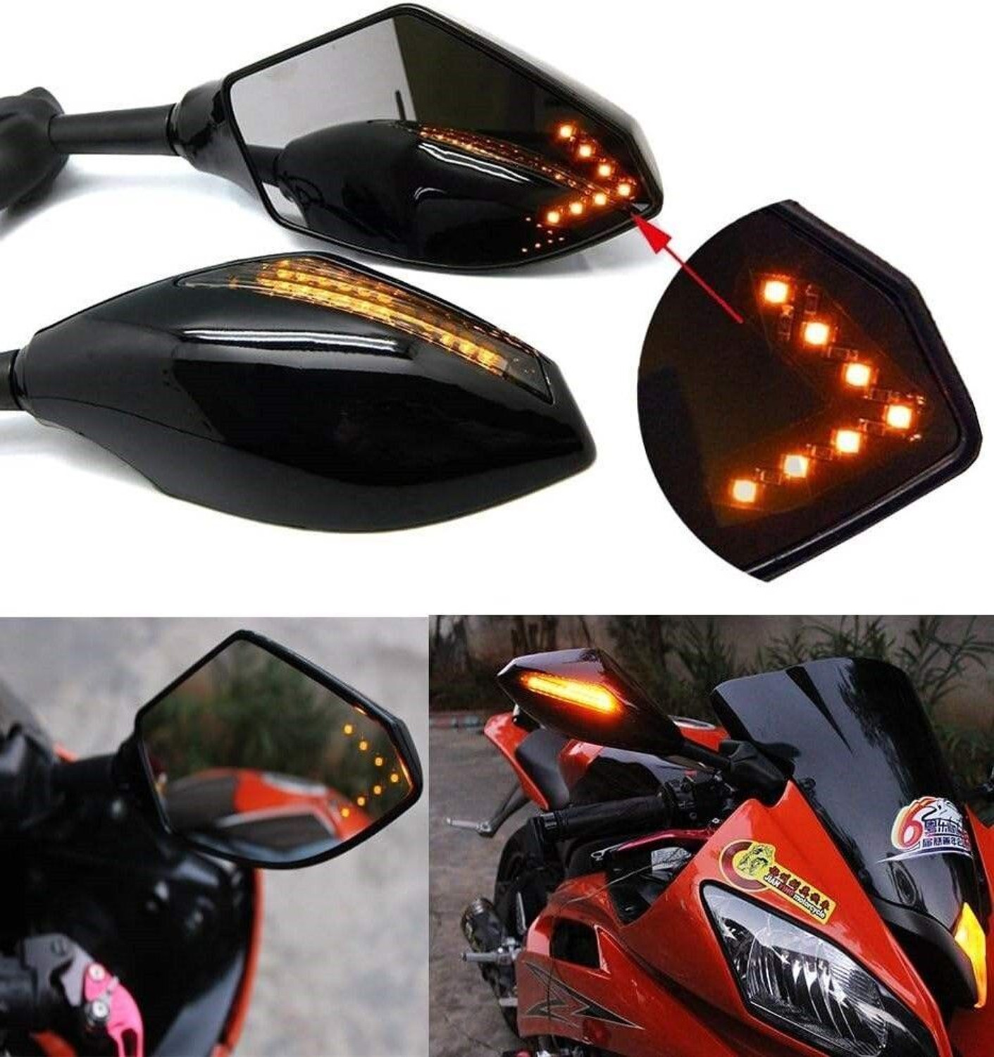 Image of ASRYD Manual Rear View Mirror For KTM, Honda, Yamaha, BMW, Suzuki, Bajaj Universal For Bike