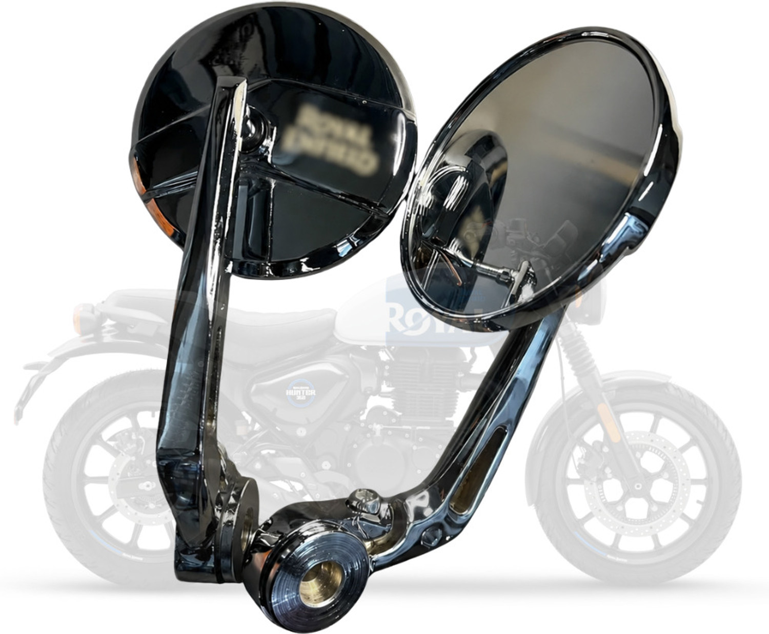 Image of moky pro Manual Rear View Mirror For Royal Enfield, Universal For Bike Hunter 350, Meteor 350, Continental GT, Classic 350 (Left, Right)