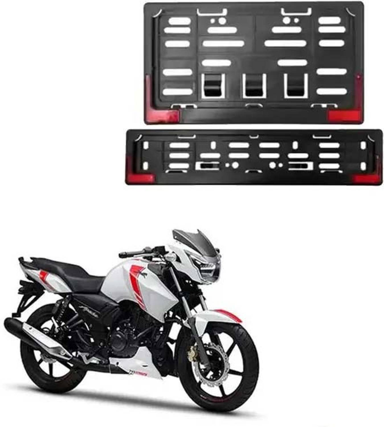 Aayatouch Bike Number Plate Frame with Reflector (Stander Size For All Bikes) _003 Bike Number Plate