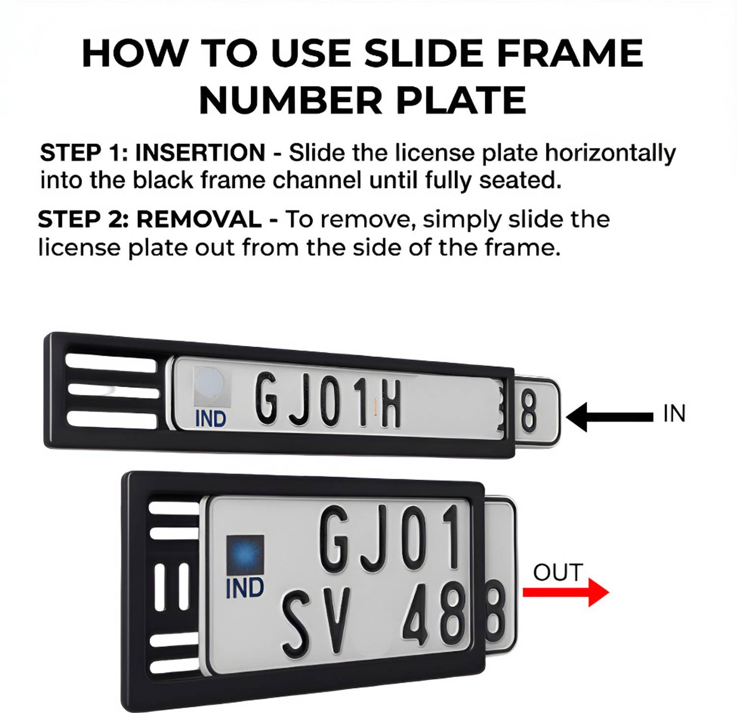 BIKEBUDDY Universal Number Plate Frame for Bikes - Image 5