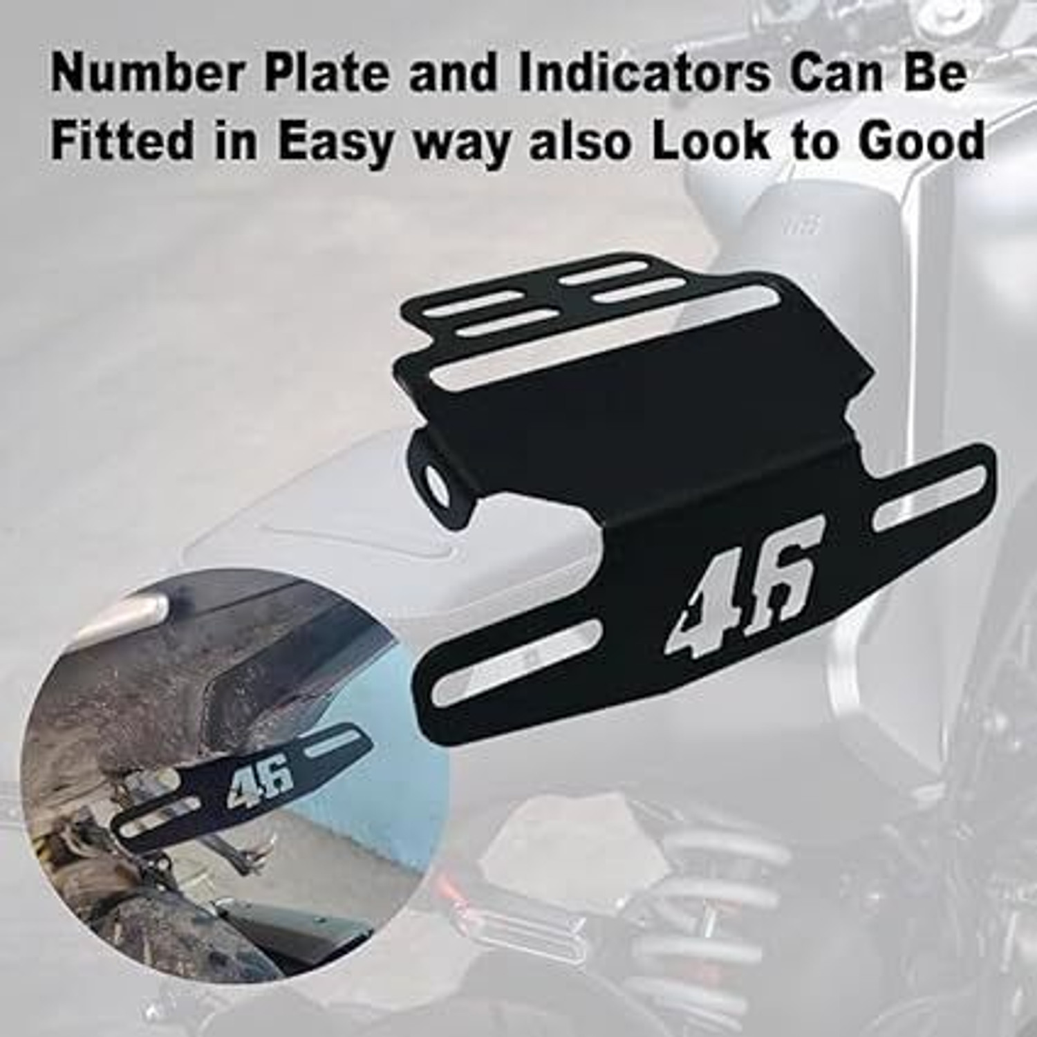 Image of CROXIV Motorcycle CNC Number Plate 46 Frame Holder Tail Tidy SMX-06 Bike Number Plate