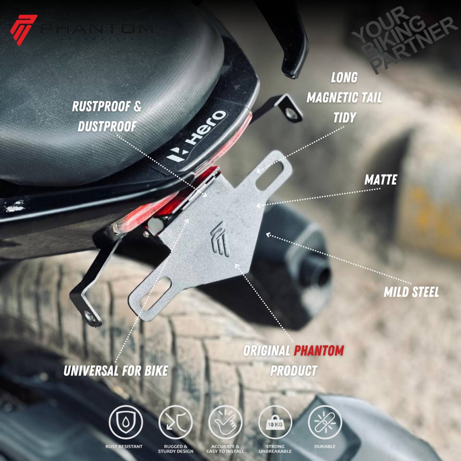 PHANTOM Universal Tail Tidy Number Plate Holder - Image 4