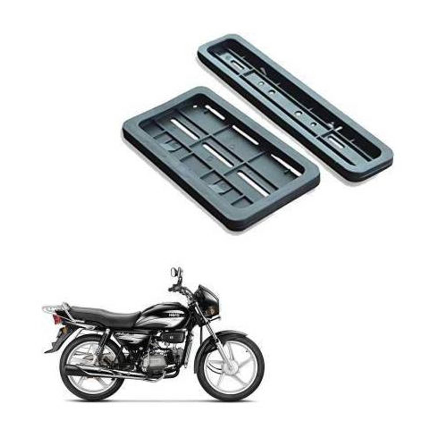 autoformonix Bike Number Plate Frame (Standard Size for All Bikes) (Front & Back) -133 Bike Number Plate (Plastic 28 cm x 7 cm) Car Number Plate