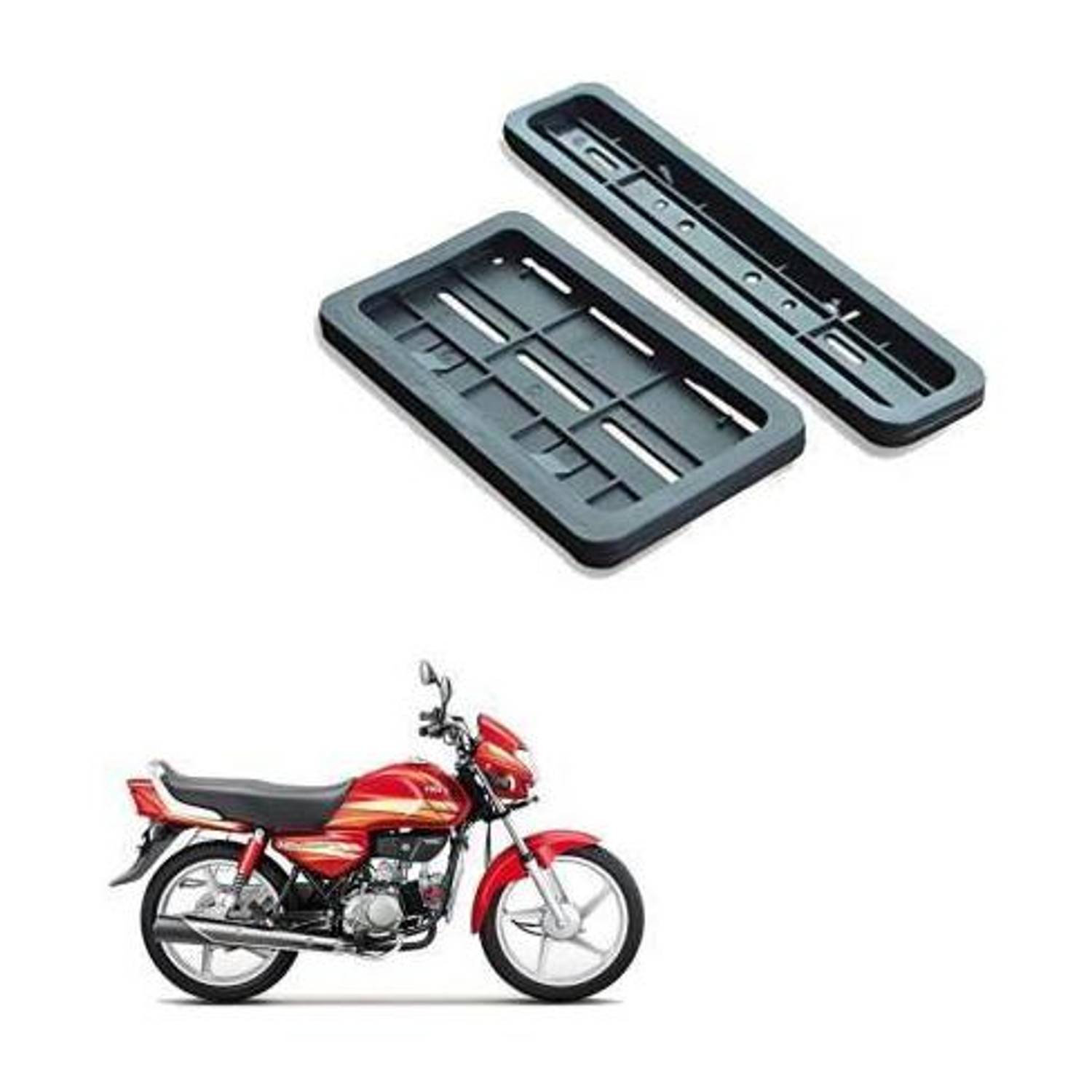 autoformonix Bike Number Plate Frame (Standard Size for All Bikes) (Front & Back) for hero hf delux Bike Number Plate