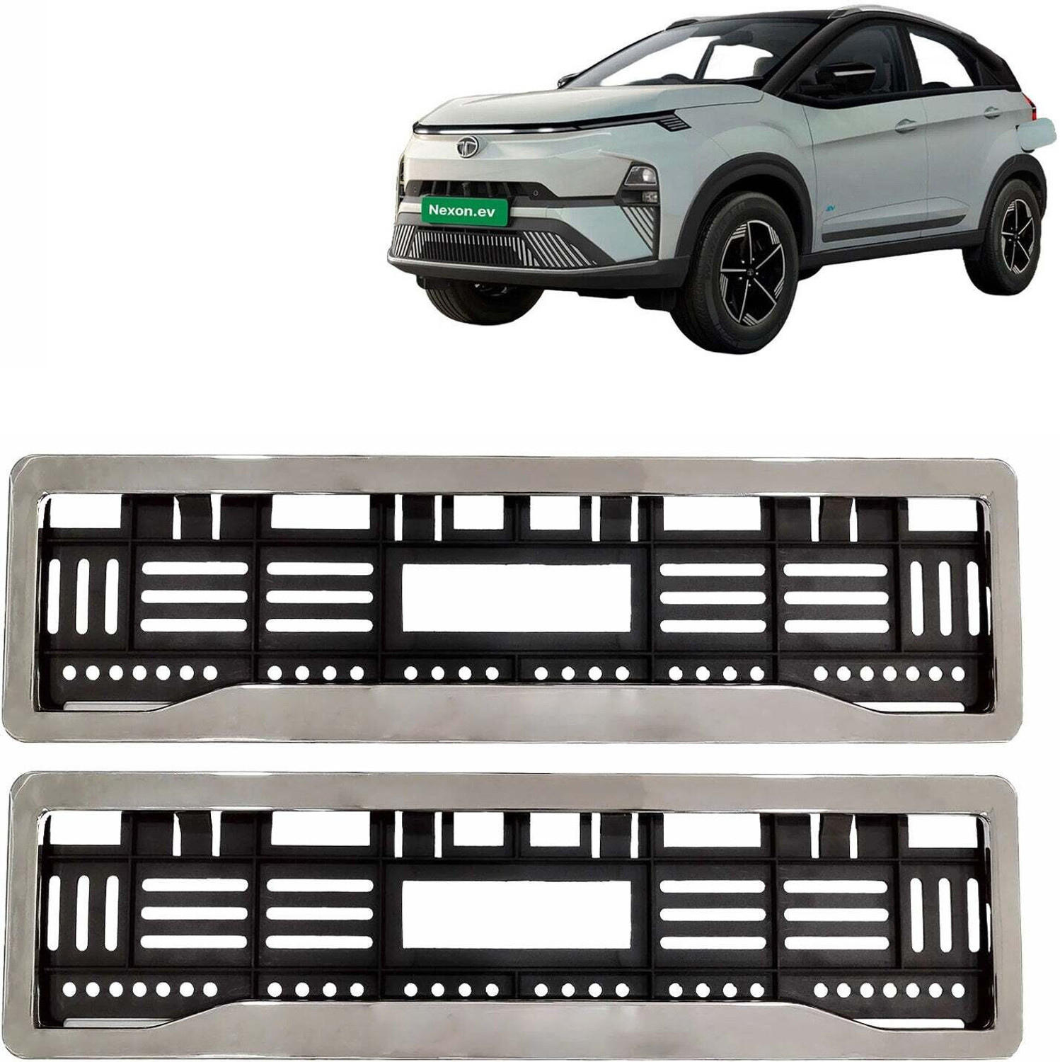 Image of Kingsway Car Registration Number Plate Frame Holder Chrome kkmchnpf00337 Car Number Plate