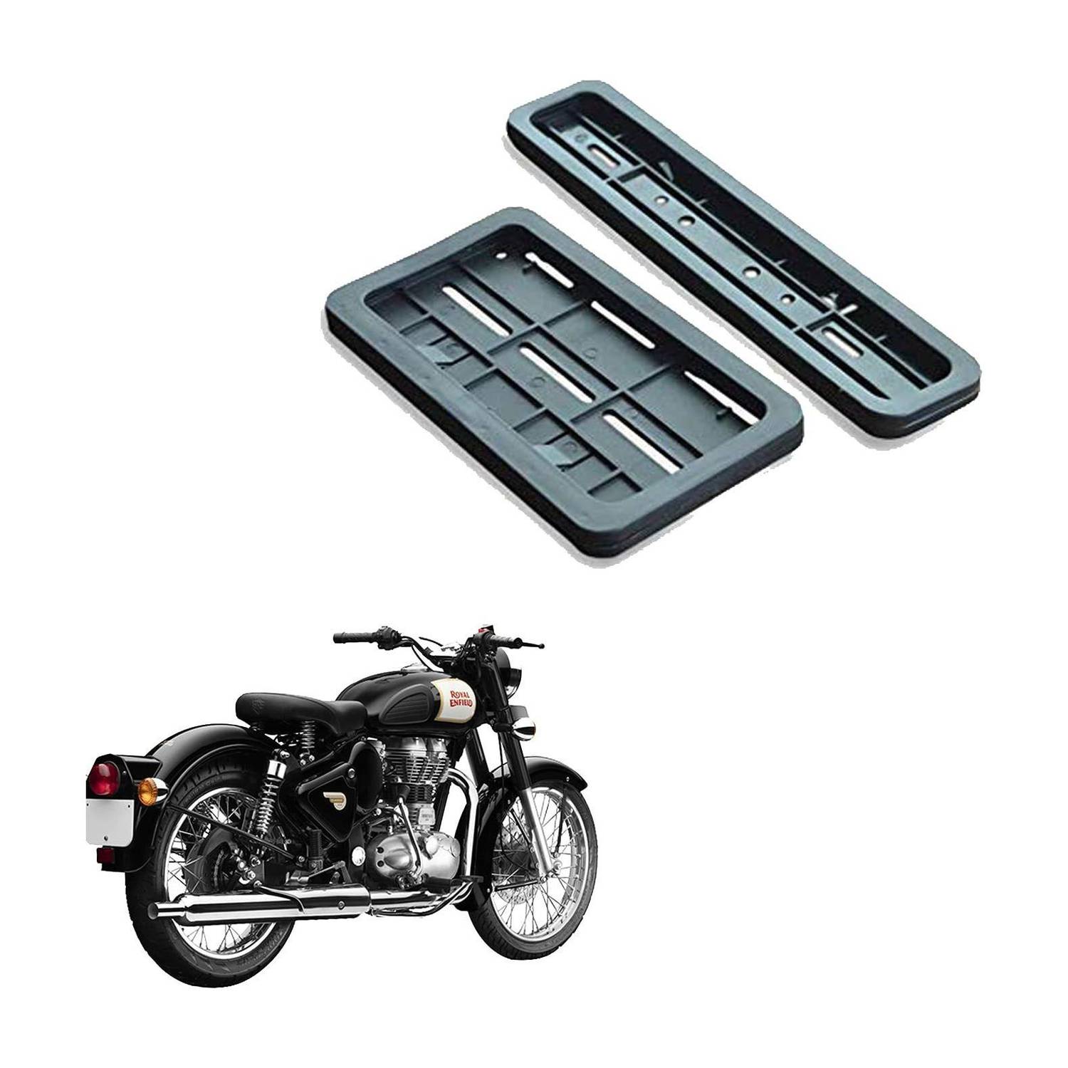 autoformonix Bike Number Plate Frame for Royal Enfield Classic 350 Bike Number Plate