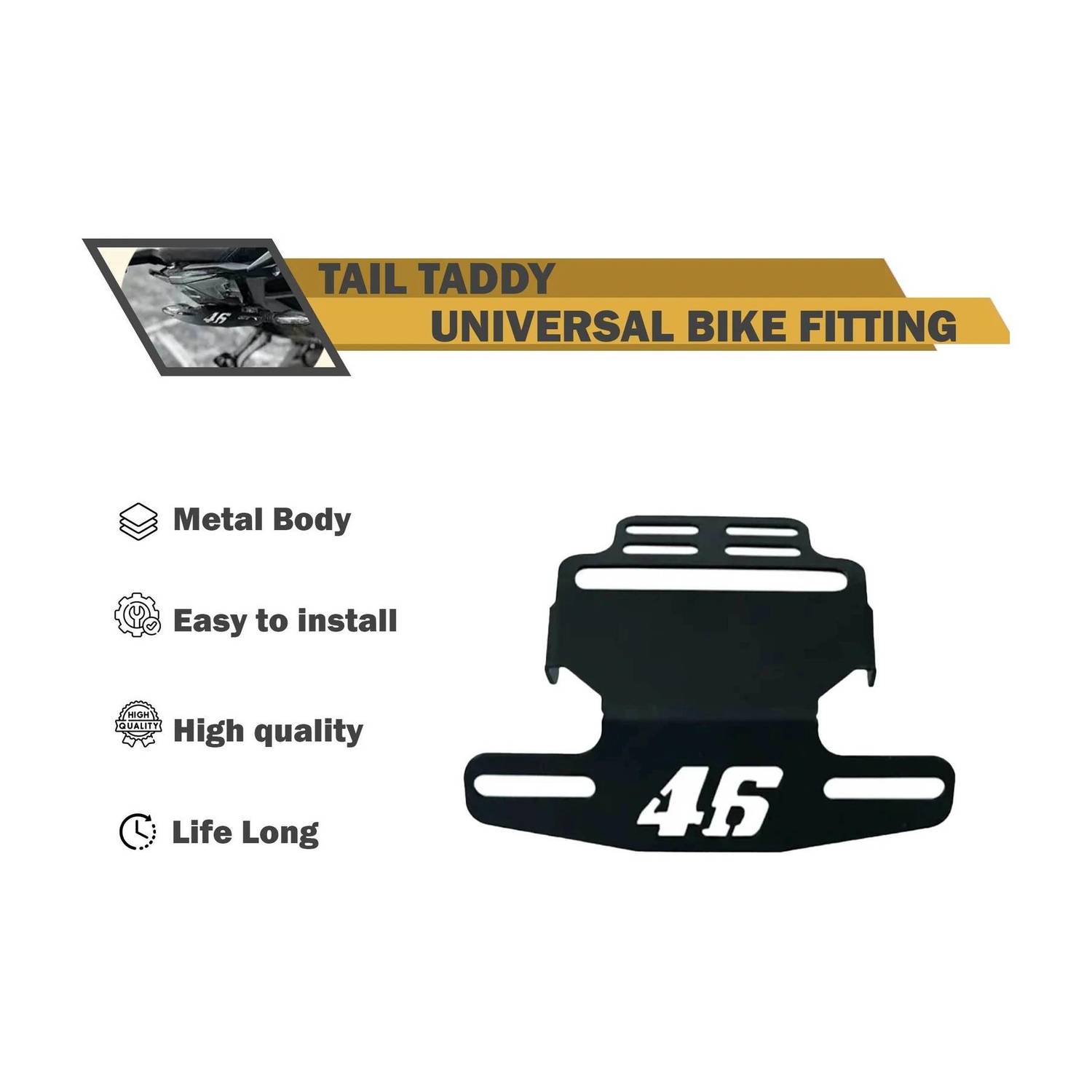 Allowing New Design 46 Tail Tidy License Number Plate Holder for All Bikes. Bike Number Plate