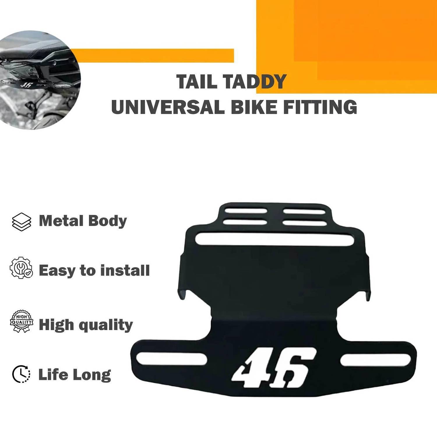 Allowing Heavy Quality Bike CNC Number Plate 46 Frame Holder Tail Tidy Bike Number Plate