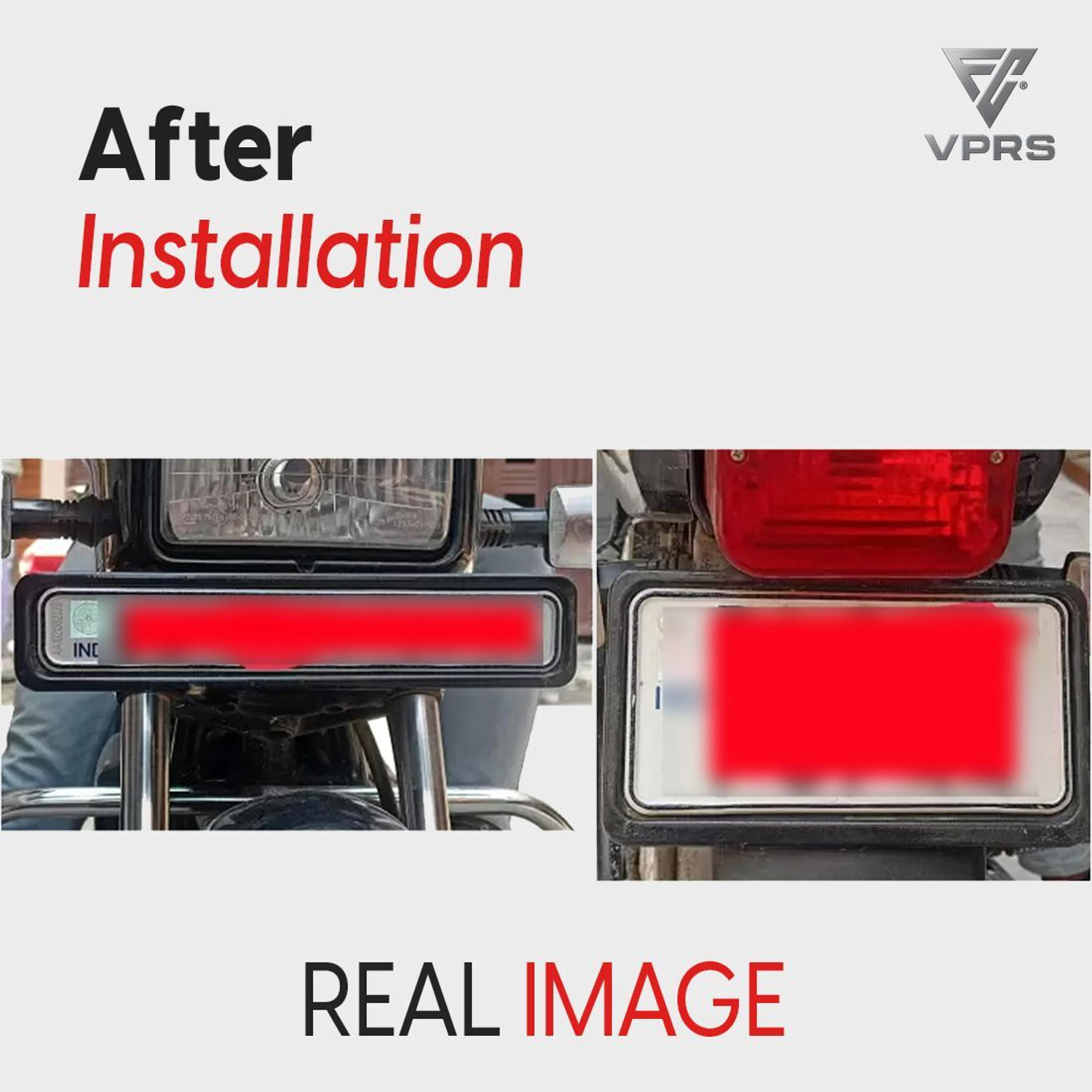Image of VPRS Metal Number Plate Frame(Set Of 2 FRONT & REAR) (Black) Bike, Car Number Plate