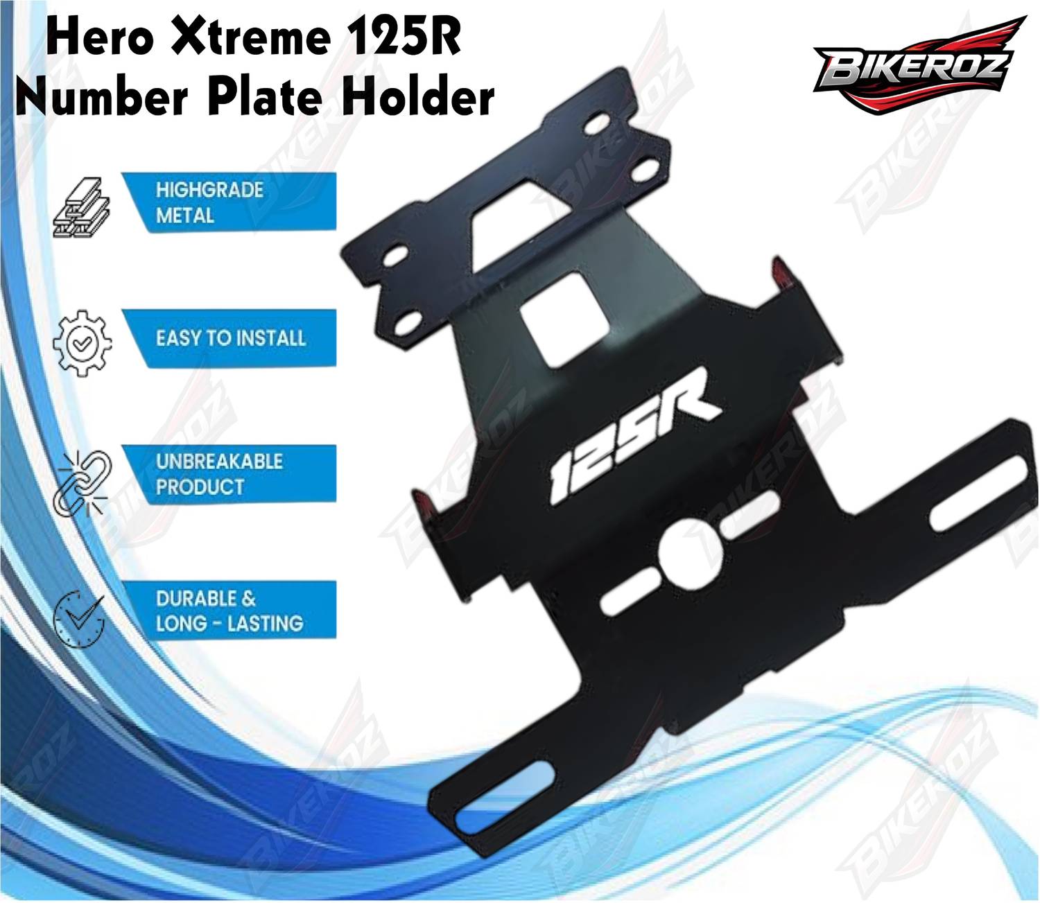 BikerOz XT1C Heavy Duty Hero Xtreme 125R Tail Tidy Number Plate Holder Fender Eliminator Bike Number Plate