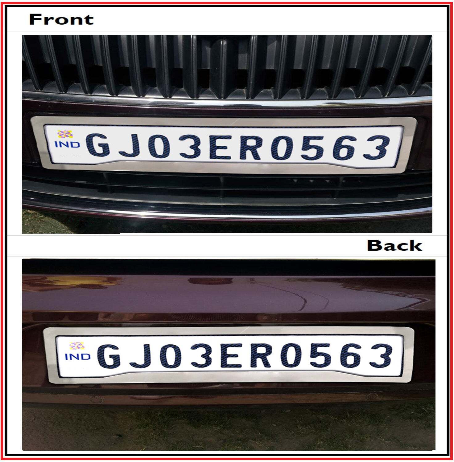 Image of Kingsway Car Registration Number Plate Frame Holder Chrome kkmchnpf00337 Car Number Plate