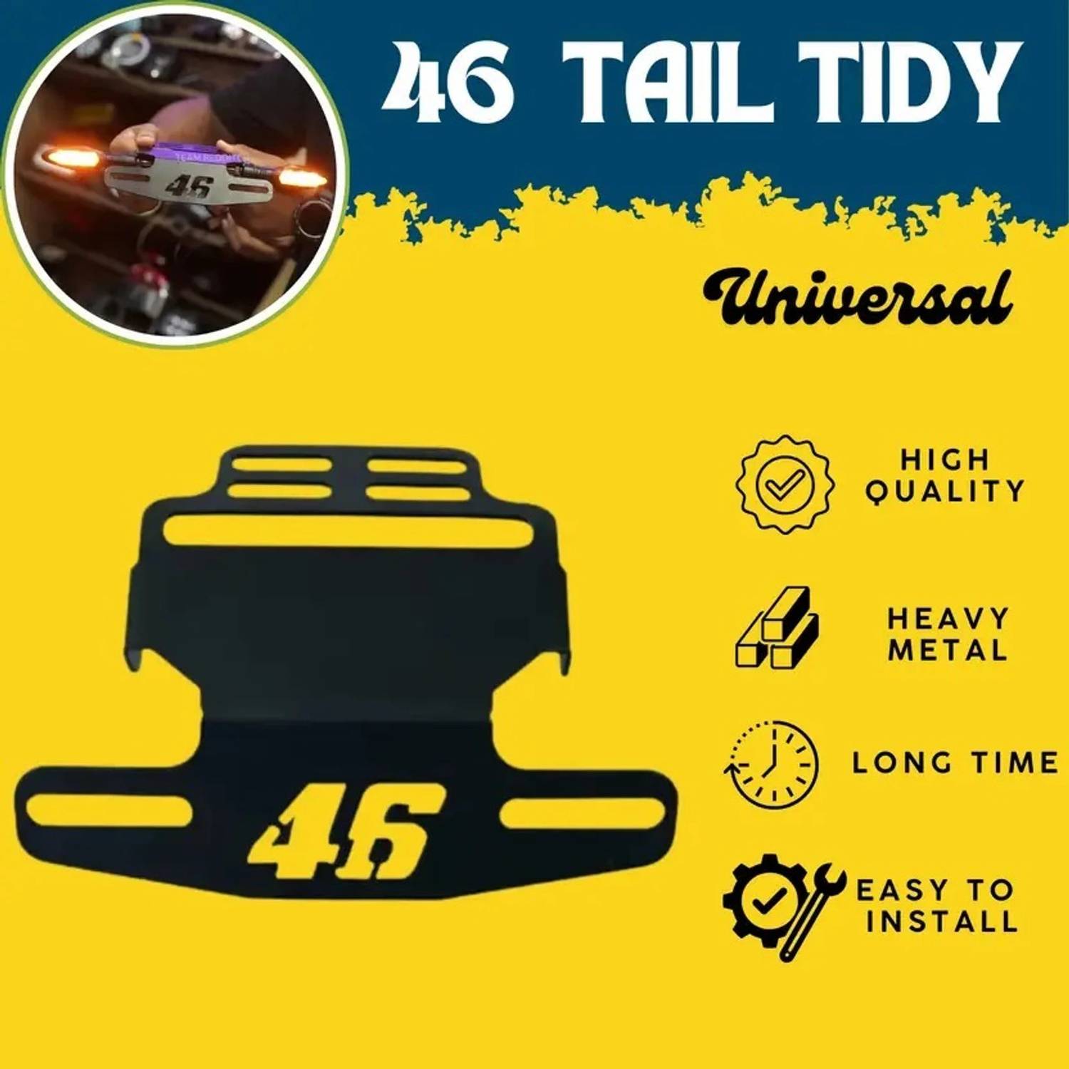 Allowing High Quality 46 Tail Tidy License Number Plate Holder for All Bikes. Bike Number Plate