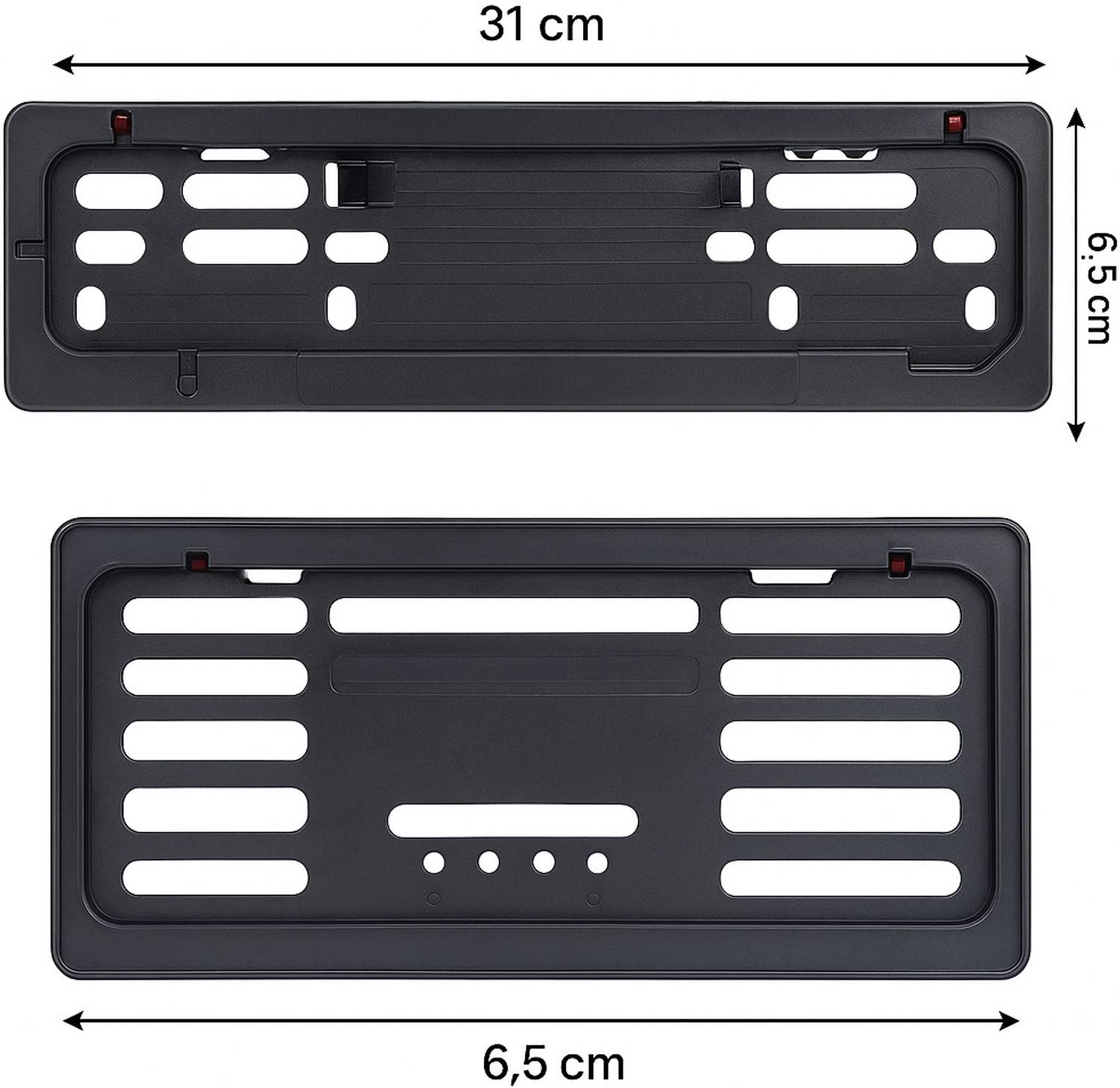 JMA TRADING Plastic Number Plate Holder with Red Corners for