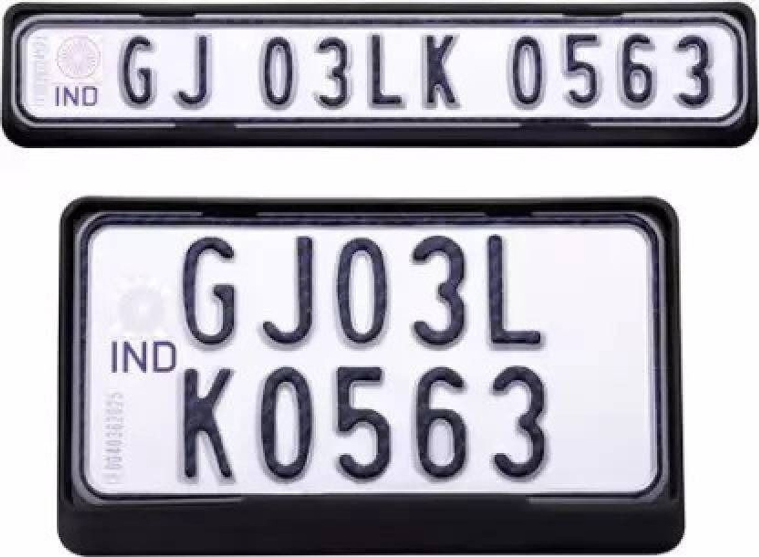 Image of spaziogold Bike Number Plate Frame Reflector(Standard Size for All Bikes) (Front & Back)# Bike Number Plate
