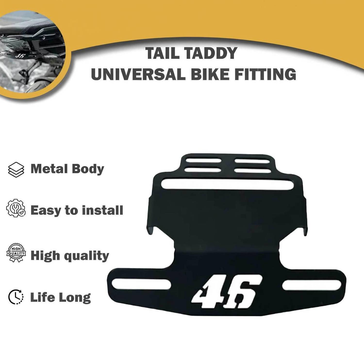 Allowing Good Quality Bike CNC Number Plate 46 Frame Holder Tail Tidy Bike Number Plate