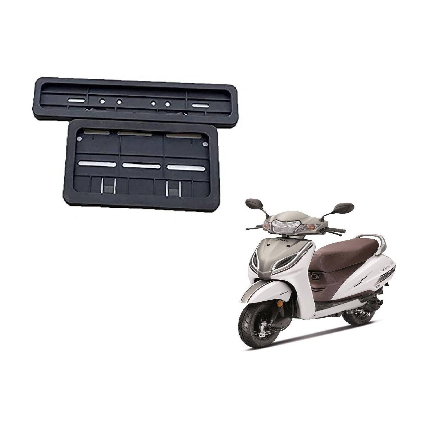 autoformonix Front and Back Bike Number Plate Frame Standard Size for Honda Activa 5G Bike Number Plate