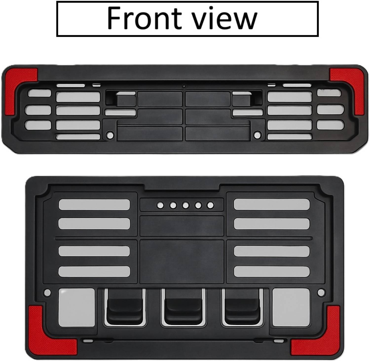 JMA TRADING Plastic Number Plate Holder with Red Corners for