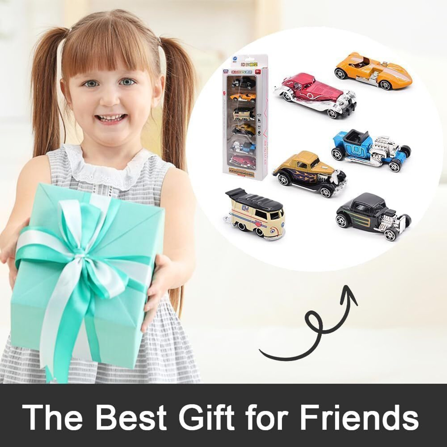 Image of ZHASK Unbreakable Race Cars Set Of 6 Piece Mini Metal Die Cast Play Set For Everyone