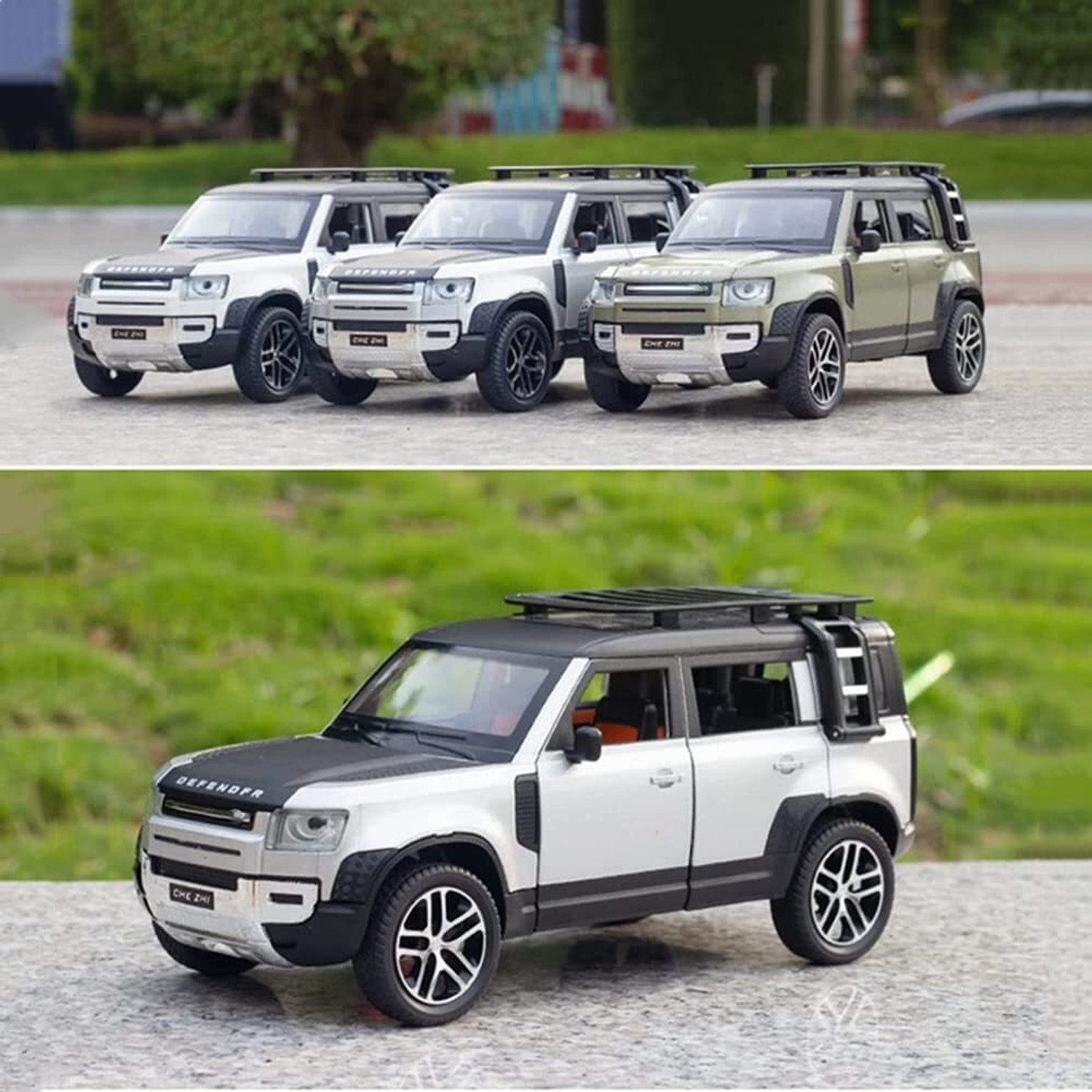 Image of ZUNBELLA Land Rover Defender 1:32 Metal Car With Openable Door,Light & Sound Car For Kid