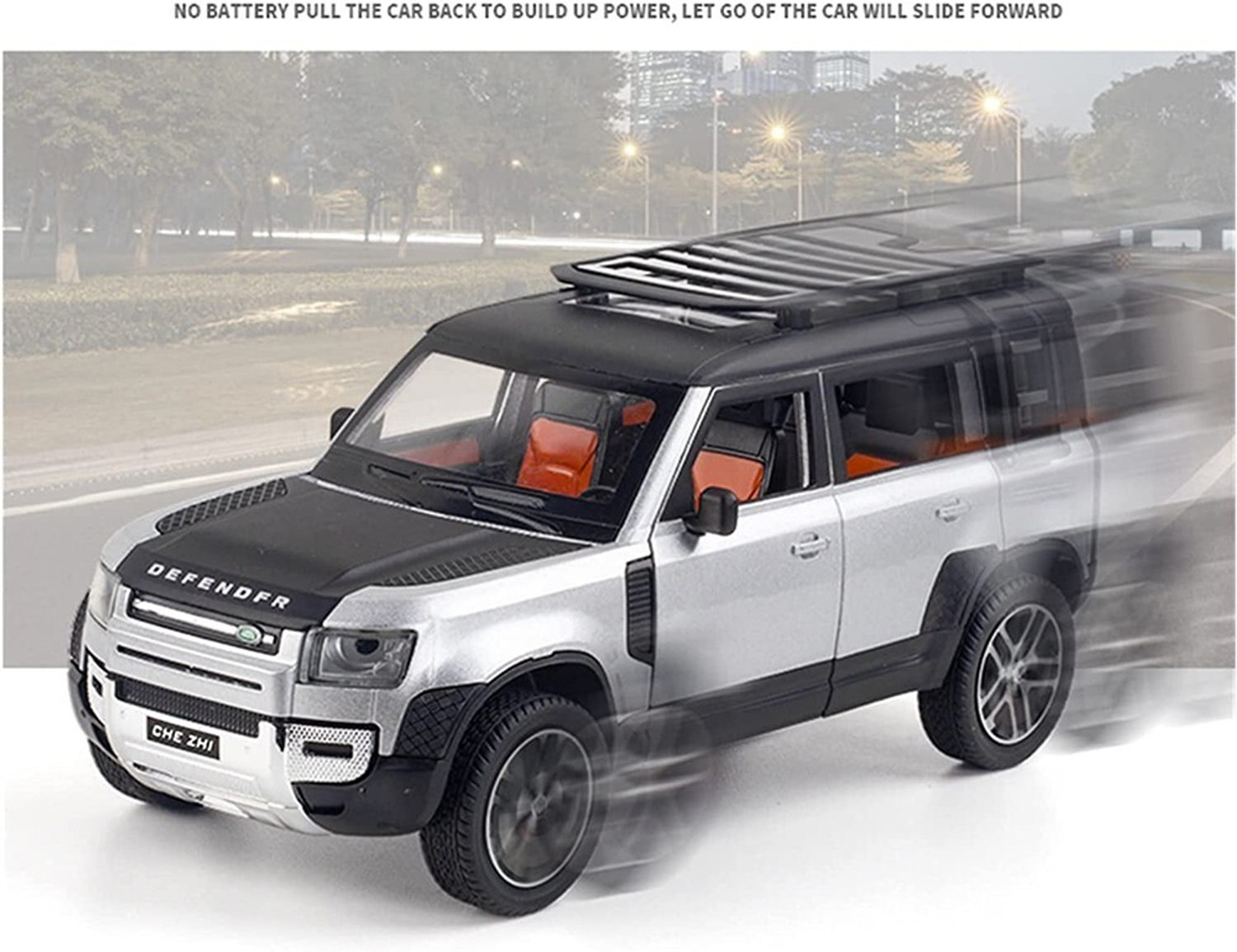 Image of DEUSON ECOM 1:24 Diecast Metal Model Car Land Rover Defender Toy Car For Kid Sound and Light