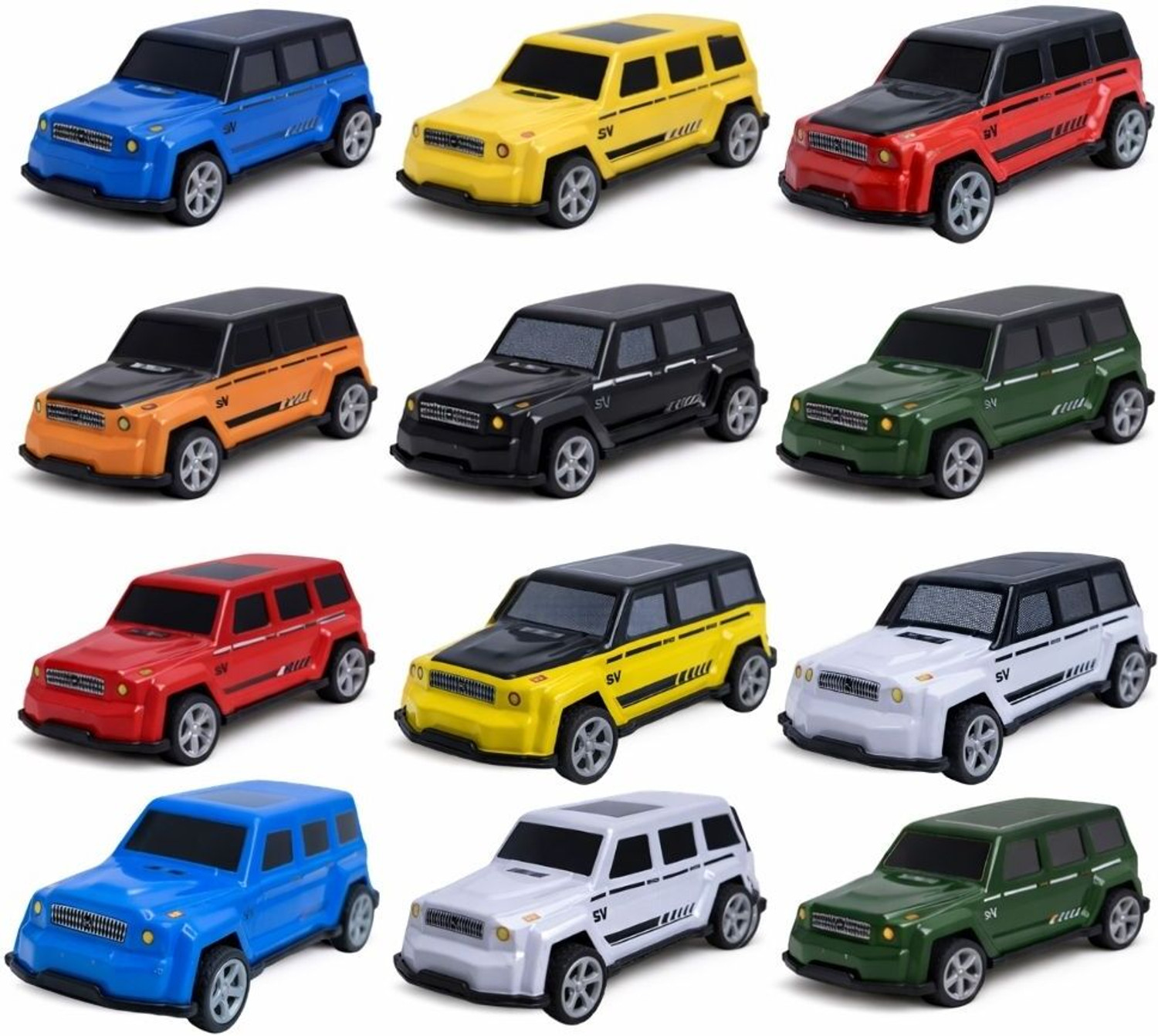 Image of RAD CARTEL 12 Pcs Alloy Metal Pull Back SUV G-Wagon Style Mini Cars Set for Kids