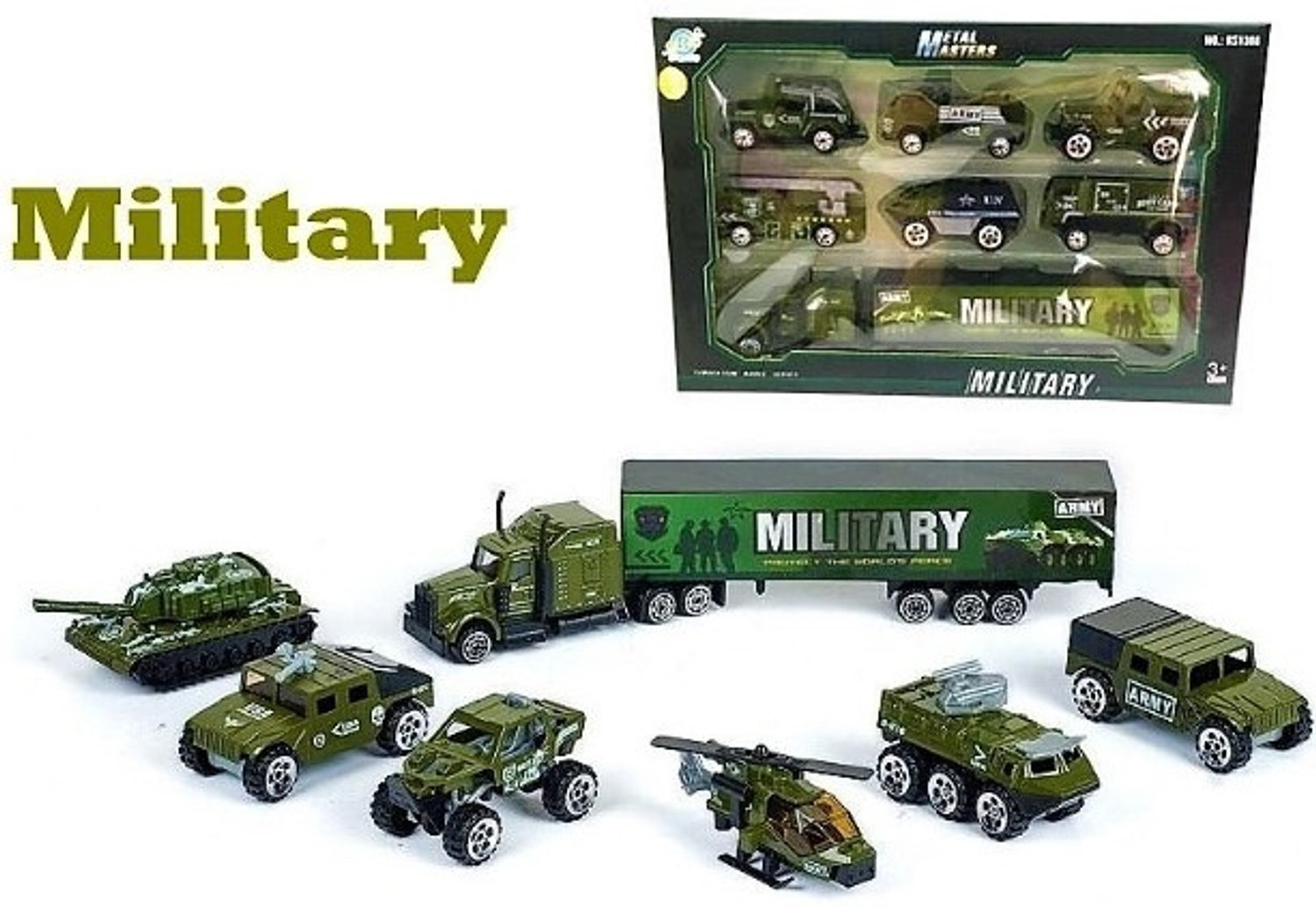 Image of RutuFF Cast Metal Army Set Military Set Vehicle Play Toy - 7 Pieces Set