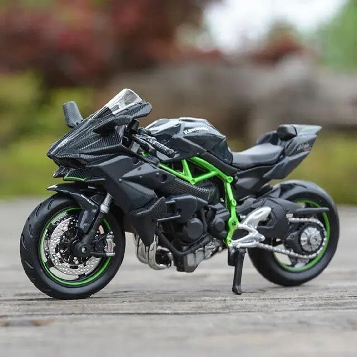 Image of ZHASK Kawasoki Ninja Bike Model, Suspension Free Roller Motorcycle Is For Collection