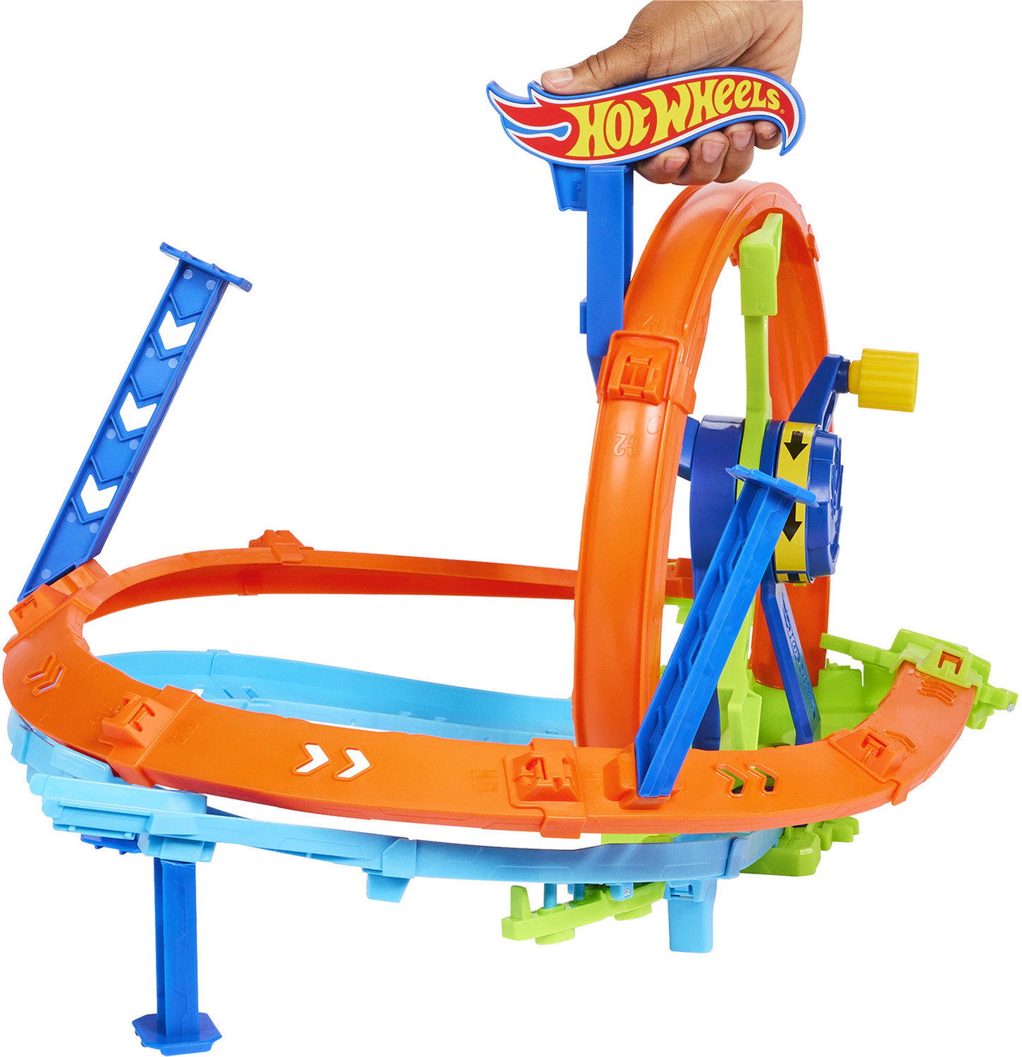 Image of HOT WHEELS Rapid Launch & Loop Playset with 1:64 Scale Die-Cast Toy Car, Crash & Track Set