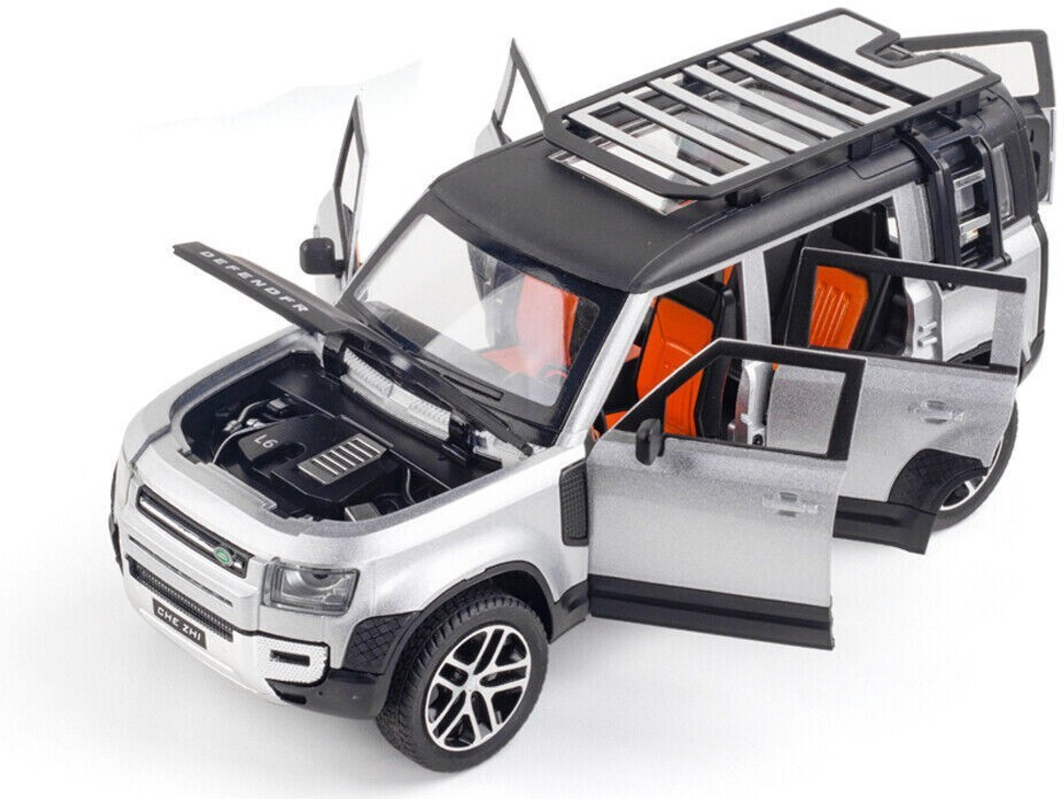 Image of DEUSON ECOM 1:24 Diecast Metal Model Car Land Rover Defender Toy Car For Kid Sound and Light
