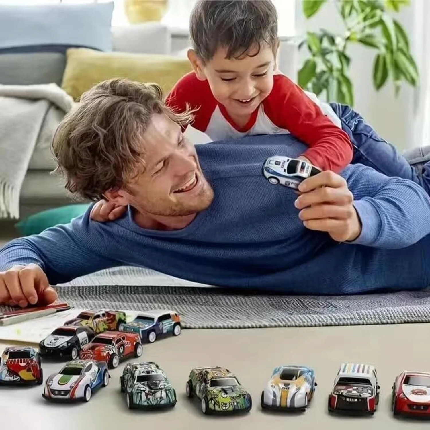 Image of Seboncare Friction Powered Metal Toy Vehicle Pack of 8 Boys Cars in Random Design SC-9 (Multicolor, Pack of: 8)
