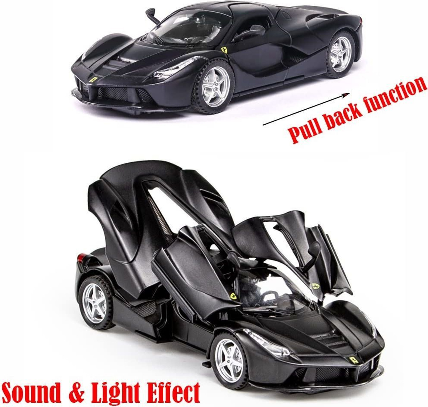 Image of CountryLink 1 /32 Ferrari Race and LaFerrari Toy Car Pull Back Alloy With Openable Doors