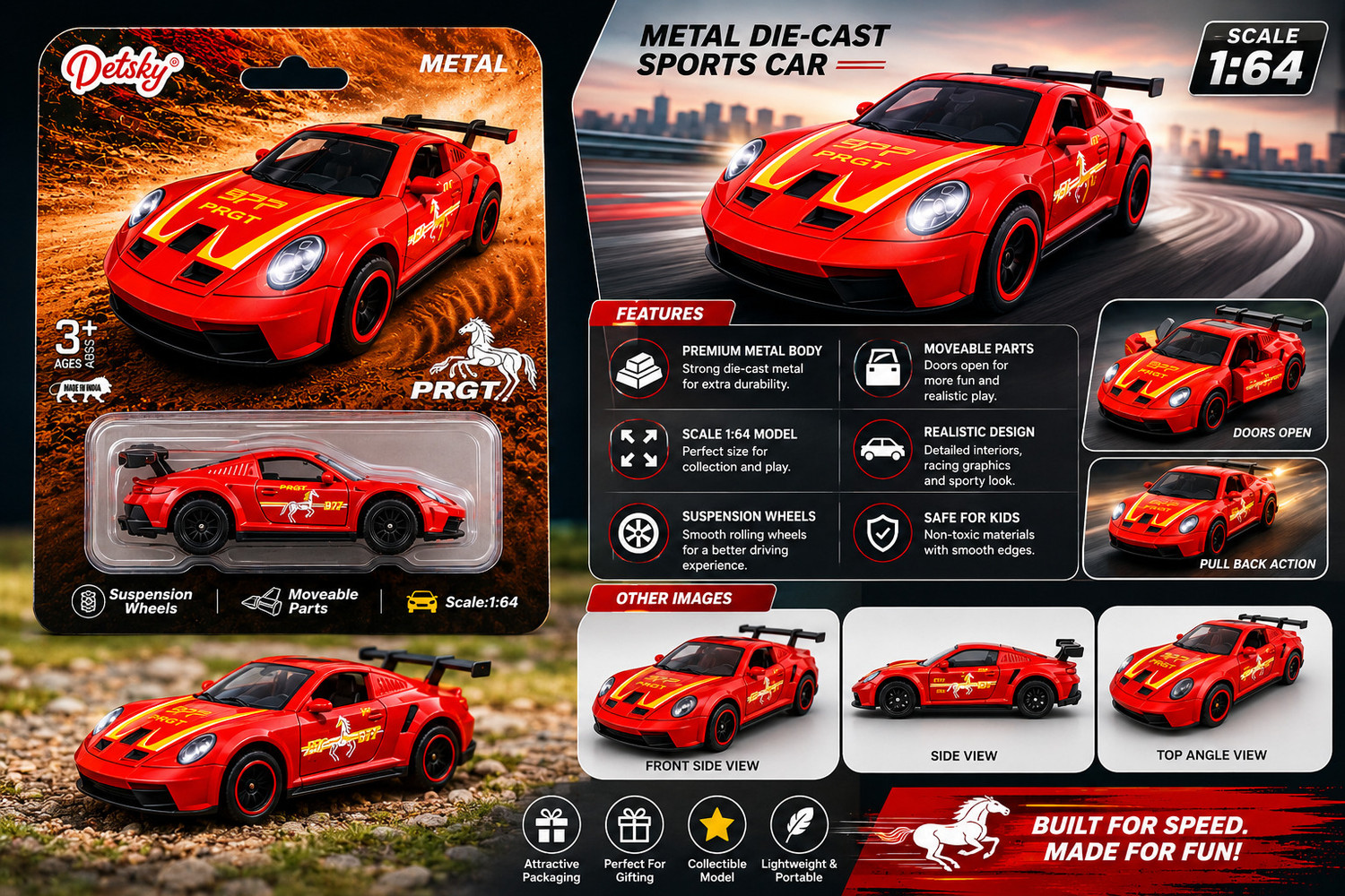 Image of Arizuul 1:64 Mini Porsche 911 GT3 Rs Toy Car porsche toy car Diecast Cars
