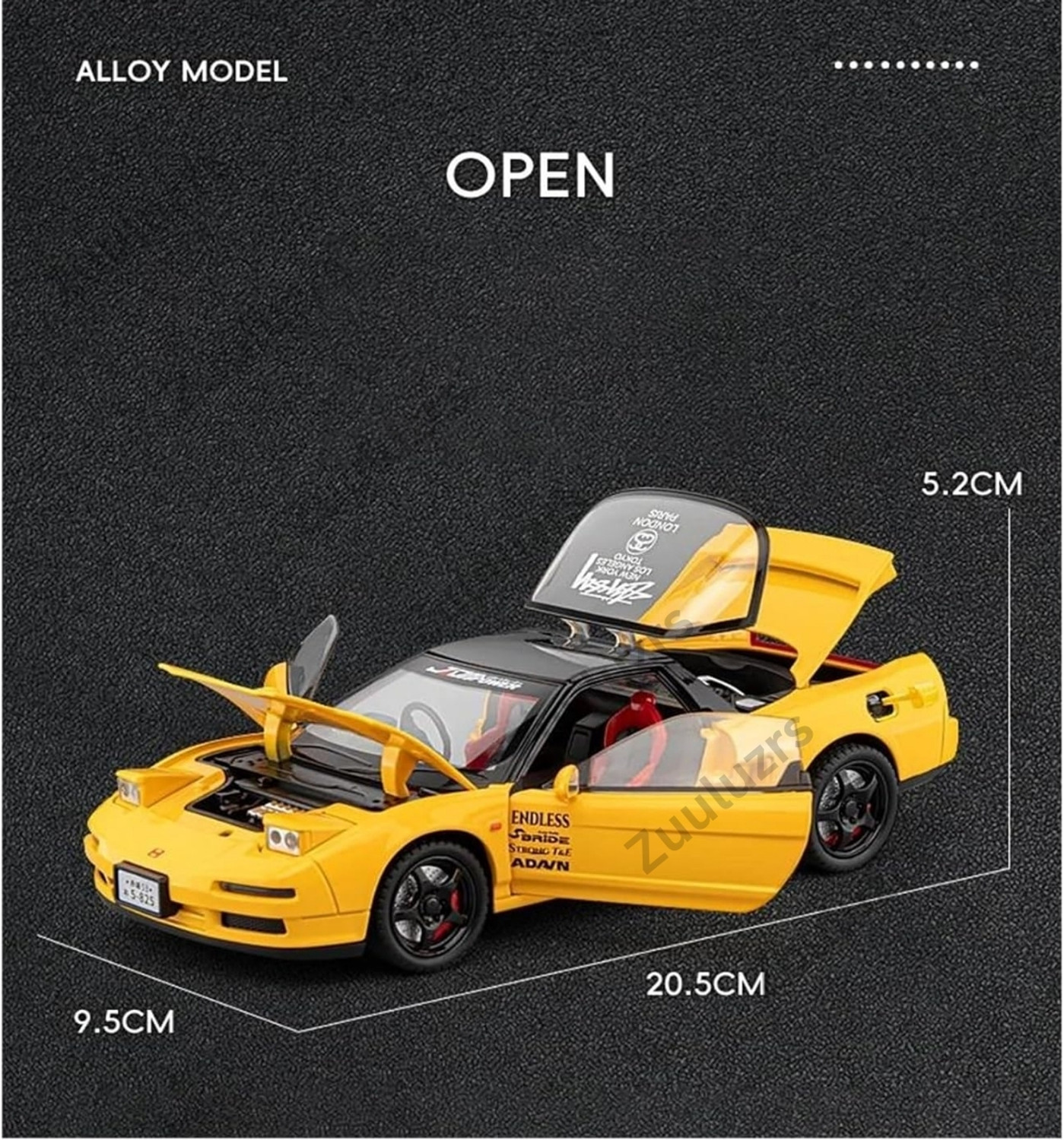 Image of Zuuluzrs Metal Diecast 1:24 Honda Acura NSX NA1 Toy Car With Pullback Function