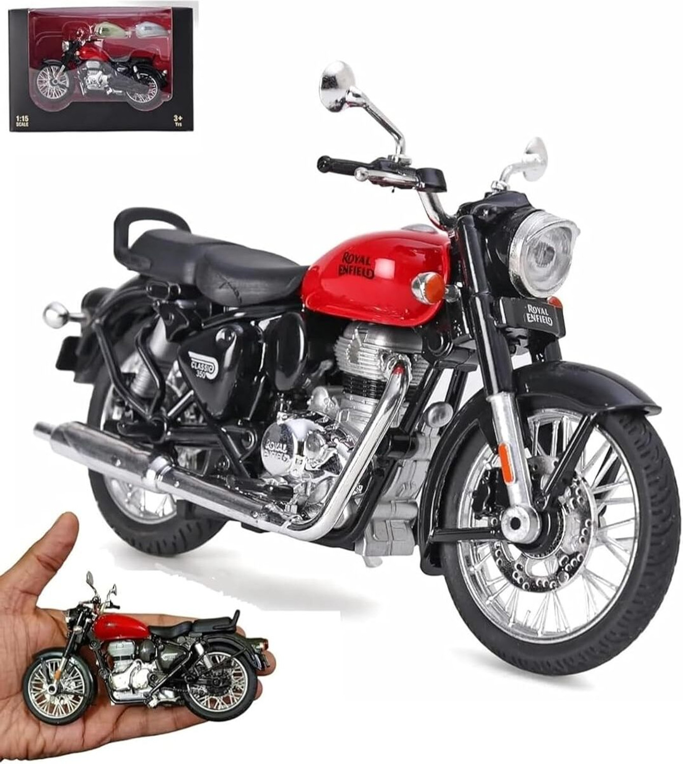 Image of BEE BLISS 1 /15 Scale Model Bullet Bike Toy Classic 350 Royal Enfield Bullet Bike Toy