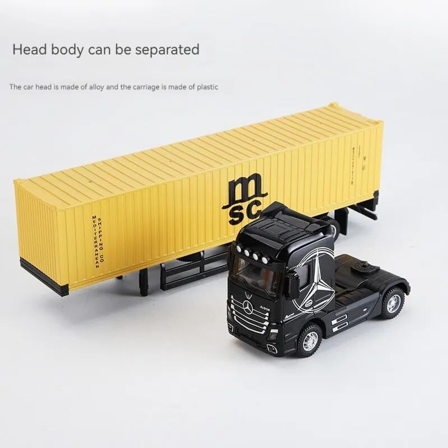 Image of kitmeer Diecast Truck Transport Container Vehicle with Light Pull Back