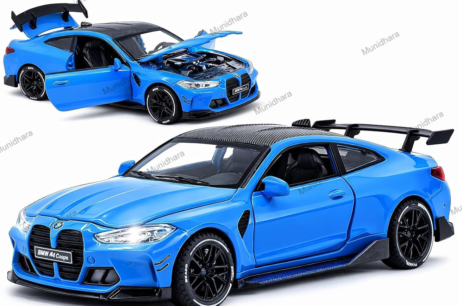 Image of munidhara BMW M4 Coupe Sports Car Diecast Model with Opening Parts