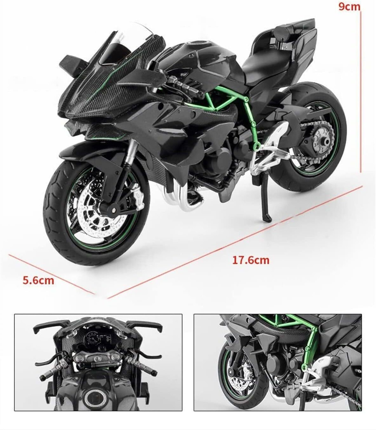 Image of ZHASK Kawasoki Ninja Bike Model, Suspension Free Roller Motorcycle Is For Collection