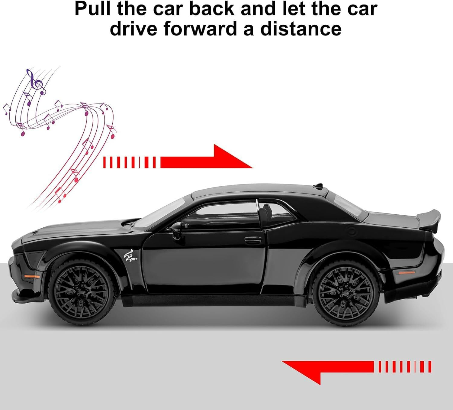 Image of GKNEX 1:32 Dodge Challenger Toy Car with Light & Sound for Kids
