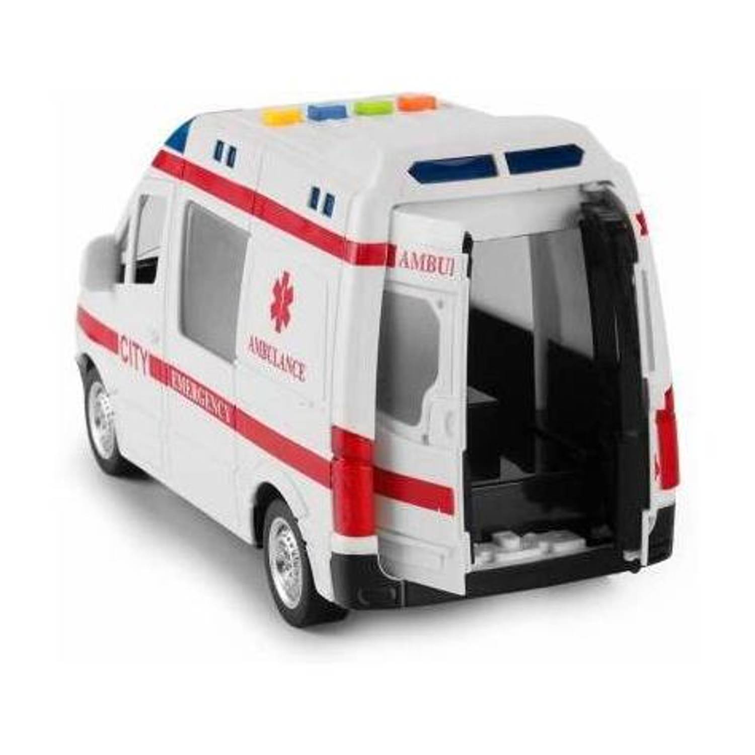BHALALA ENTERPRISE Rescue Ambulance Friction Powered 1:16 Scale Toy Car (White)