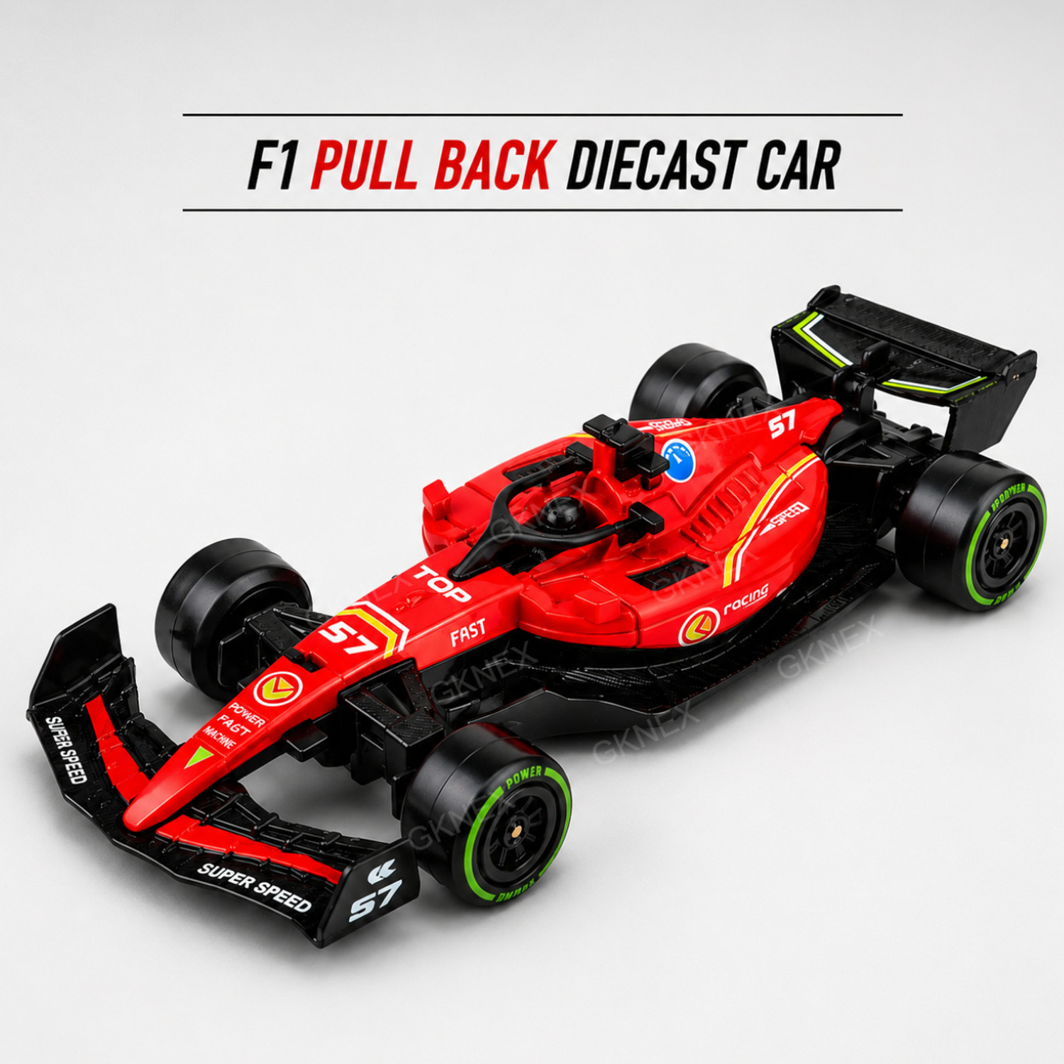 Image of GKNEX Diecast F1 Pull Back Racing Car Toy for Kids and Collectors Gift
